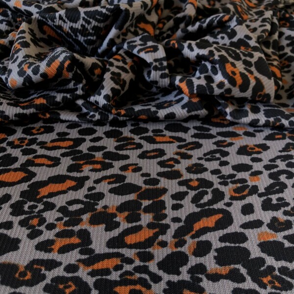 Malha Canelada Animal Print 